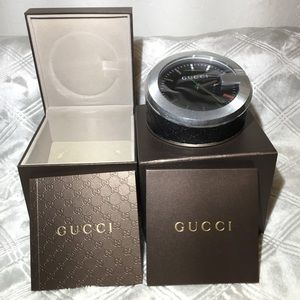 Gucci Black Guccissima G-Bezel Clock (NWT)